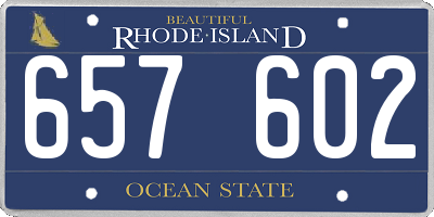 RI license plate 657602