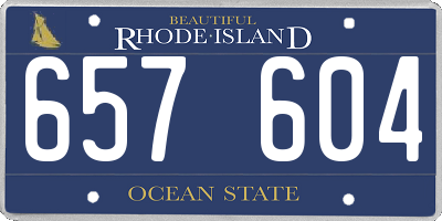 RI license plate 657604