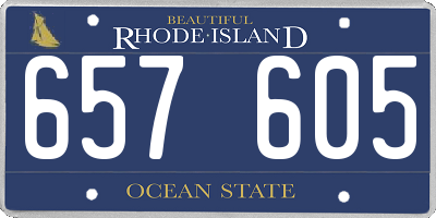 RI license plate 657605