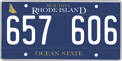 RI license plate 657606