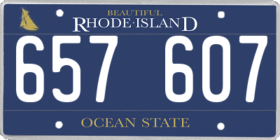 RI license plate 657607