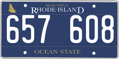 RI license plate 657608