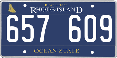 RI license plate 657609