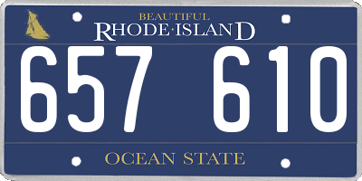 RI license plate 657610