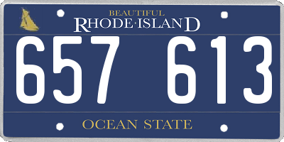 RI license plate 657613