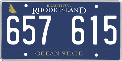 RI license plate 657615