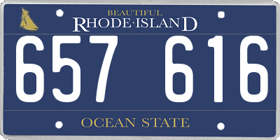 RI license plate 657616
