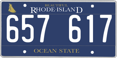 RI license plate 657617