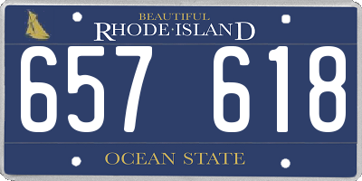 RI license plate 657618