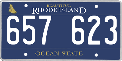 RI license plate 657623