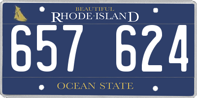 RI license plate 657624