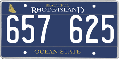 RI license plate 657625