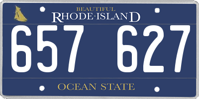 RI license plate 657627