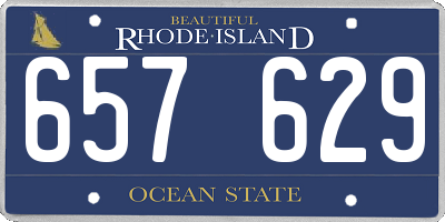 RI license plate 657629