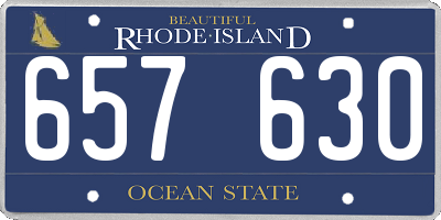 RI license plate 657630