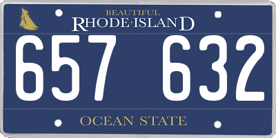 RI license plate 657632