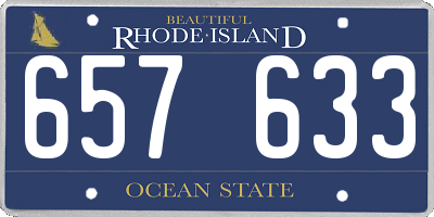 RI license plate 657633
