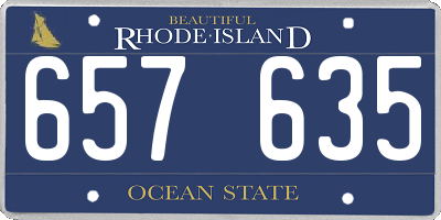 RI license plate 657635