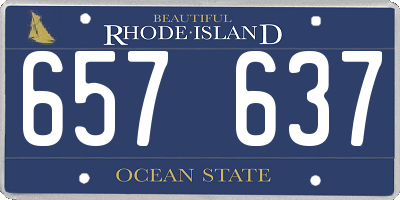 RI license plate 657637