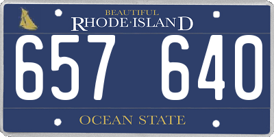 RI license plate 657640