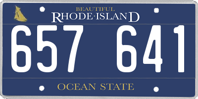 RI license plate 657641
