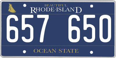 RI license plate 657650