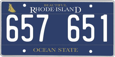 RI license plate 657651