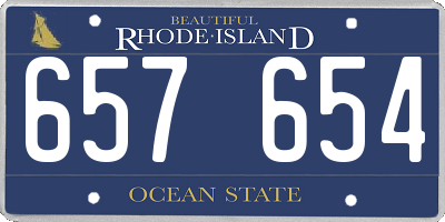 RI license plate 657654