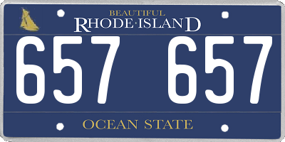 RI license plate 657657