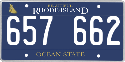 RI license plate 657662