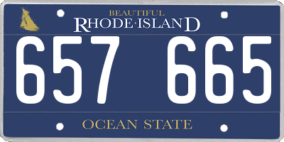 RI license plate 657665