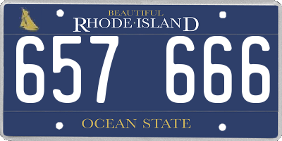 RI license plate 657666