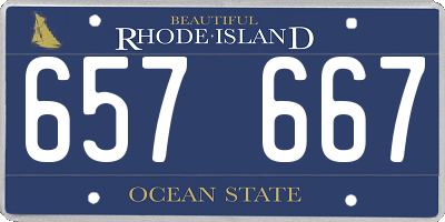 RI license plate 657667