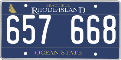 RI license plate 657668
