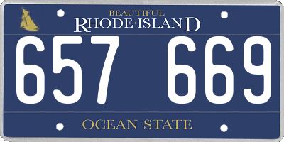 RI license plate 657669
