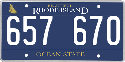RI license plate 657670