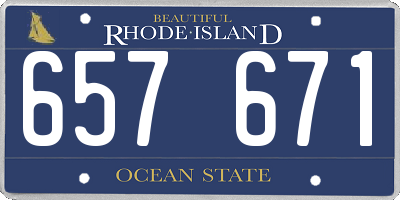 RI license plate 657671