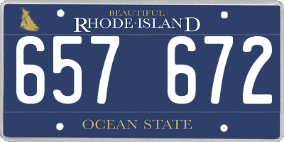 RI license plate 657672