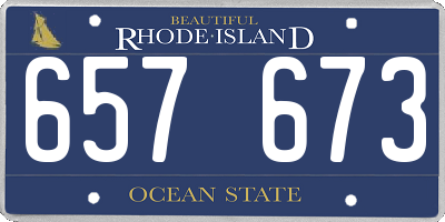 RI license plate 657673