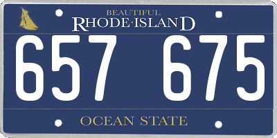 RI license plate 657675