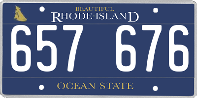 RI license plate 657676