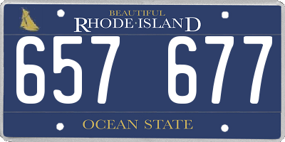 RI license plate 657677