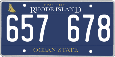 RI license plate 657678