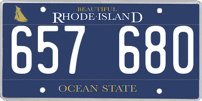RI license plate 657680