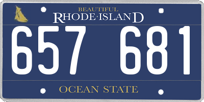 RI license plate 657681