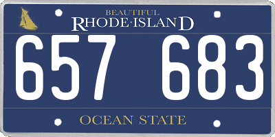 RI license plate 657683