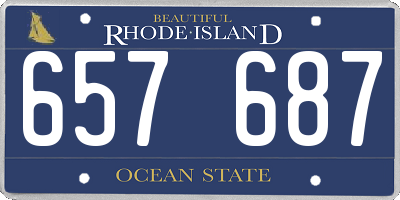 RI license plate 657687