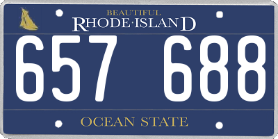 RI license plate 657688