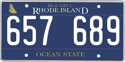 RI license plate 657689