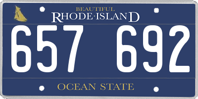 RI license plate 657692